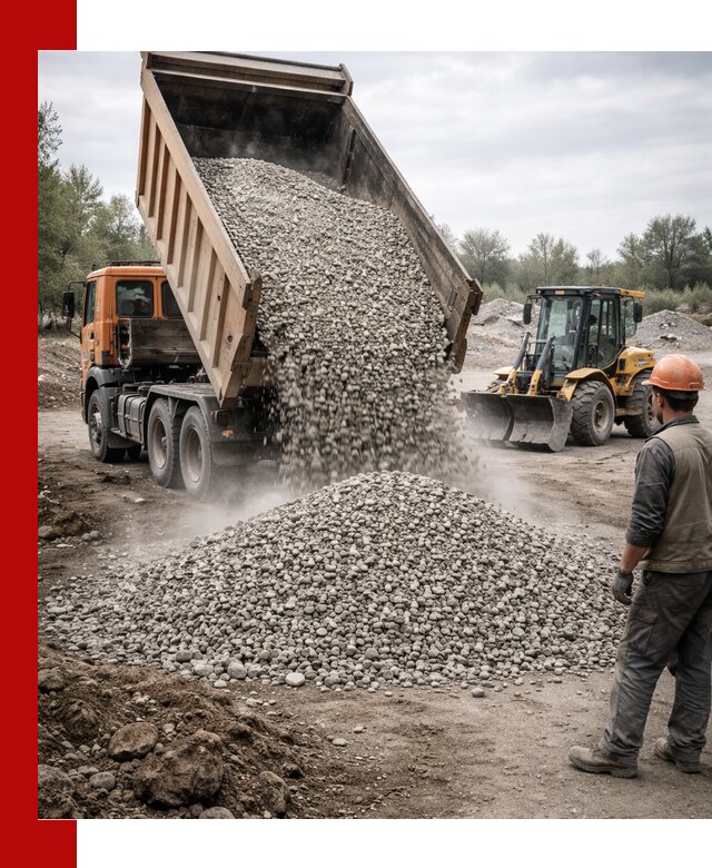 Доставка щебня в Алейске крупными и мелкими фракциями