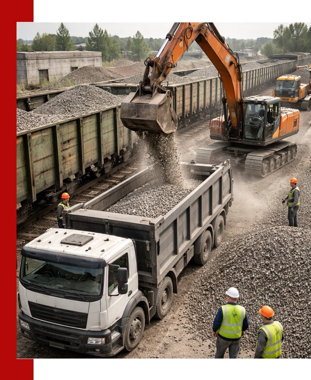 Железнодорожный щебень фракция 25–60 для поставок в Алейске