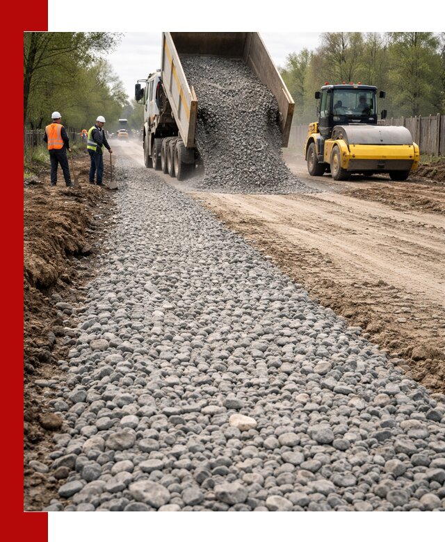 Доставка щебня для отсыпки дорог в Алейске высокого качества