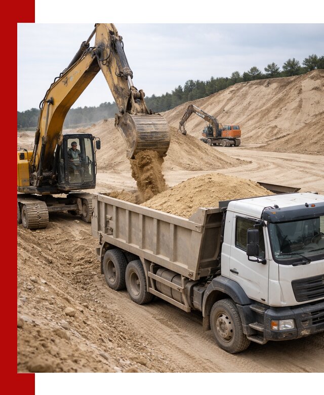 Доставка карьерного песка с самосвалами и разгрузкой в Алейске