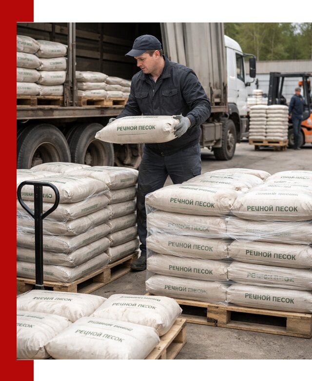 Речной песок в мешках с доставкой в Алейске