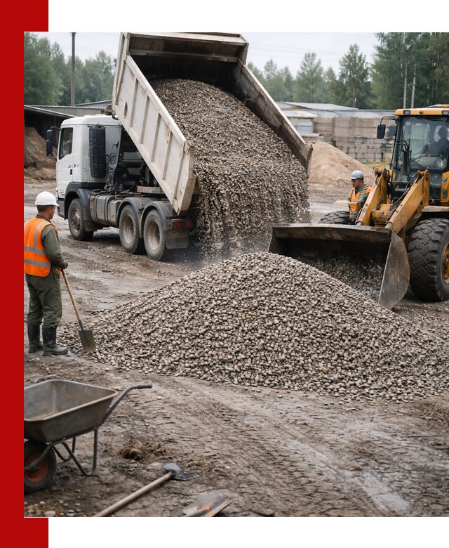 Мытый гравий с доставкой в Алейске от карьера до участка