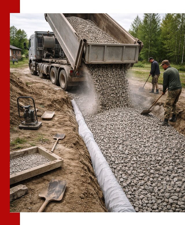 Гравий для дренажа с доставкой в Алейске качественный и недорогой
