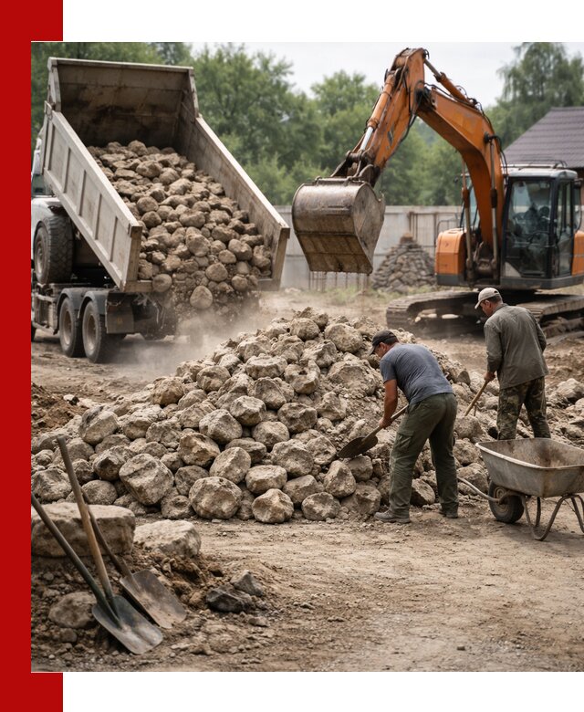 Доставка и разгрузка бутового камня в Алейске