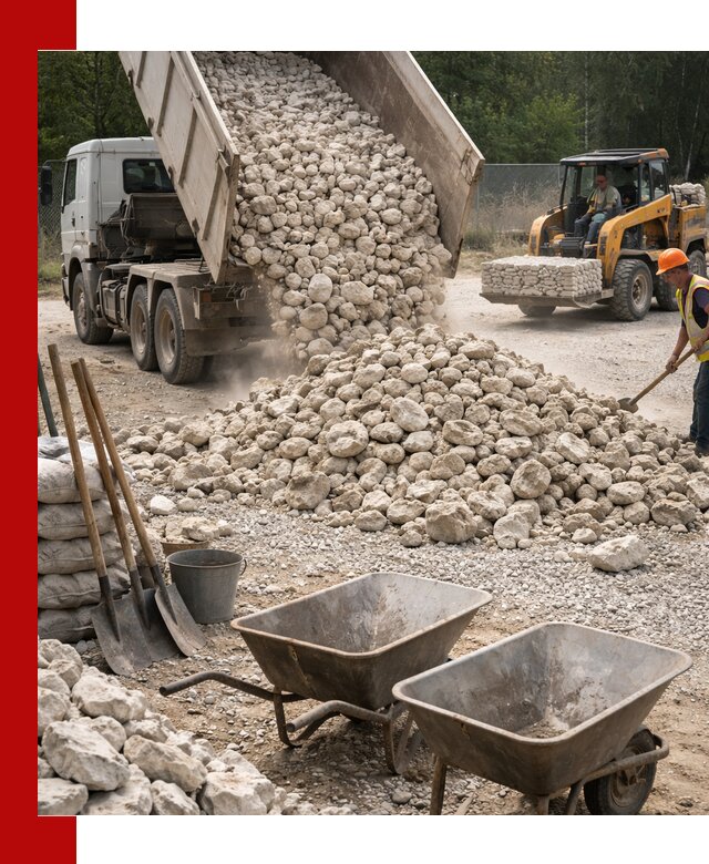 Доставка и продажа бутового известнякового камня в Алейске