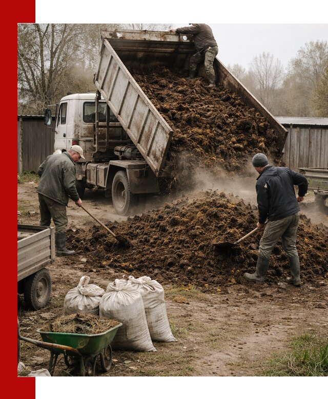 Доставка коровьего навоза самосвалом в Алейске
