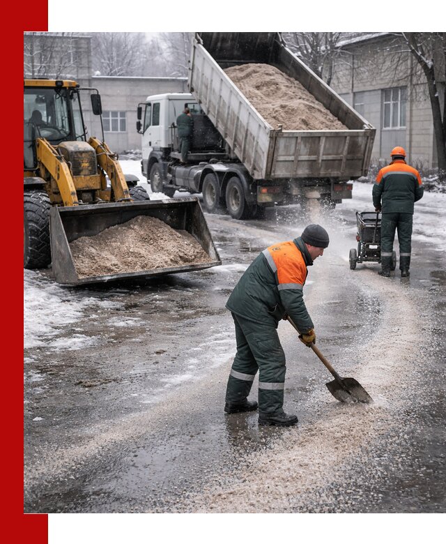 Реагент против гололеда с доставкой и нанесением в Алейске