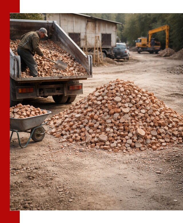 Доставка и подушка из боя кирпича с разгрузкой в Алейске