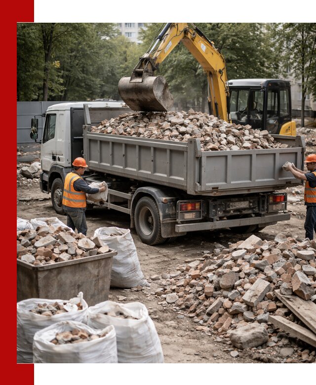 Вывоз строительного мусора в Алейске с самосвалами и контейнерами